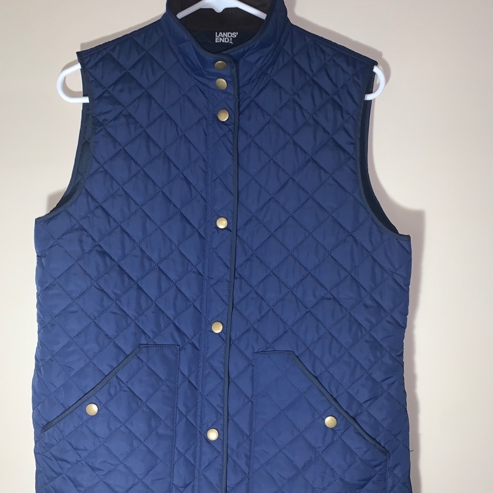 Lands’ End Quilted Blue Vest